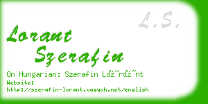 lorant szerafin business card